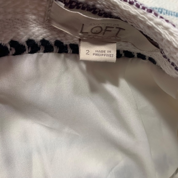 Ann Taylor LOFT Embroidered Striped Fringe Wrap Shift Skirt Size 2 - Picture 3 of 3